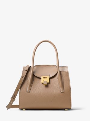 Bancroft Medium Pebbled Calf Leather Satchel | Michael Kors