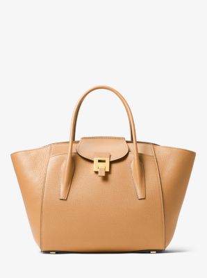 Bancroft Large Pebbled Calf Leather Satchel Michael Kors