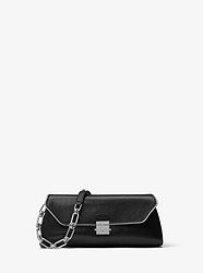 Mia Zipper Leather Framed Shoulder Bag - BLACK - 31T7MMAL3L