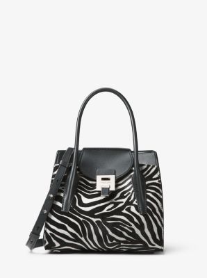 Bancroft Medium Zebra Calf Hair Satchel | Michael Kors