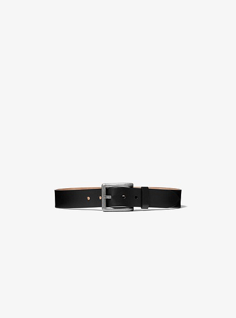 Calf Leather Waist Belt - BLACK - 31T9EBLA6L