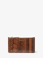 Small Snakeskin Card Case - LUGGAGE - 31T9GRNC1Z