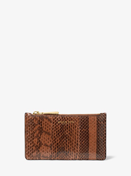 Small Snakeskin Card Case - LUGGAGE - 31T9GRNC1Z