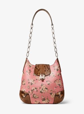 Michael Kors Floral Embellished Leather Shoulder Strap