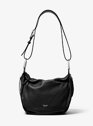 Chrissie Calf Leather Hobo Bag - BLACK - 31T9THRH7L