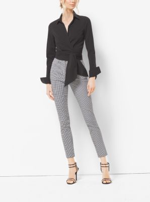 Cotton-Poplin Wrap Blouse