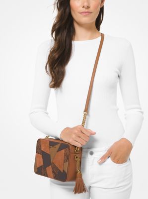 Michael Kors Brown Leather Patchwork Jet Set Crossbody Bag Michael