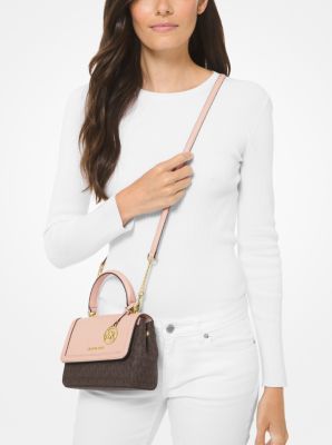 Jet Set Extra-Small Logo and Leather Crossbody Bag