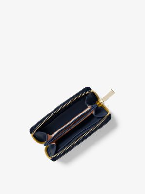 Petit portefeuille en cuir gaufr&eacute; &agrave; motif de l&eacute;zard