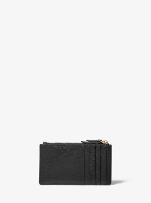 Monogram Pebble Leather Card Wallet Slim Wallet 