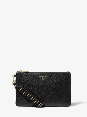 Medium Studded Pebbled Leather Wristlet | Michael Kors