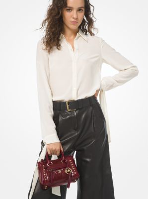 Carine Extra-Small Studded Pebbled Leather Crossbody Bag