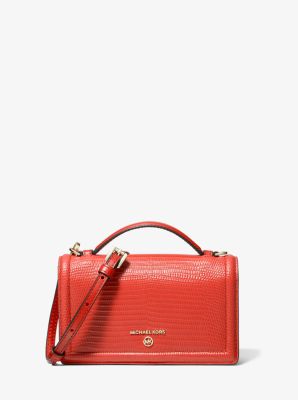 The Row Envelope Chain Crossbody Bag Lizard Small Red