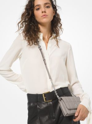 Petit sac à bandoulière pour smartphone en cuir matelassé image number 3