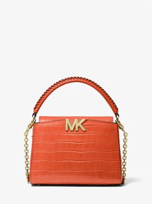 Michael Kors Leather Crossbody Bag, Small, Red With Gold Hardware