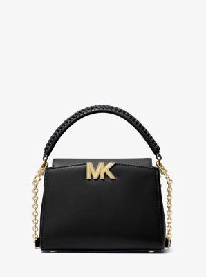 Michael Kors Black Leather Mini Karla Top Handle Bag Michael Kors