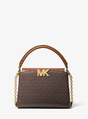 Karlie Small Logo and Crocodile Embossed Leather Crossbody Bag