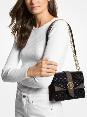 Greenwich Extra-Small Logo Embossed Patent Leather Crossbody Bag
