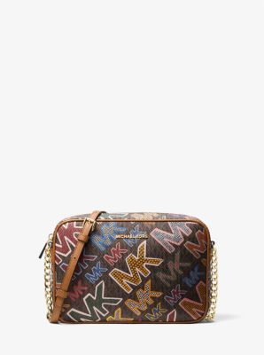 Jet Set Large Graphic Logo Crossbody Bag Michael Kors