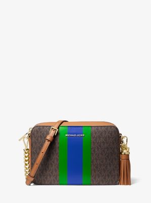 Jet Set Medium Logo Stripe Camera Bag | Michael Kors