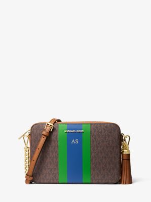 Michael kors small logo tape camera bag hotsell