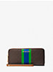 Grand portefeuille continental rayé à logo image number 0