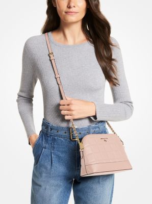 Large Quilted Leather Dome Crossbody Bag