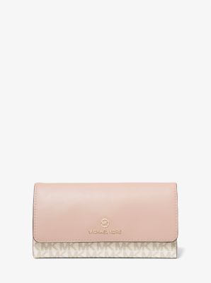 Large Logo and Leather Tri-Fold Wallet | Michael Kors