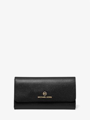 Michael Kors Jet Set Travel Large Messenger Crossbody bundle with Trifold  Wallet Purse Hook (Signature MK Black Gold/Black)