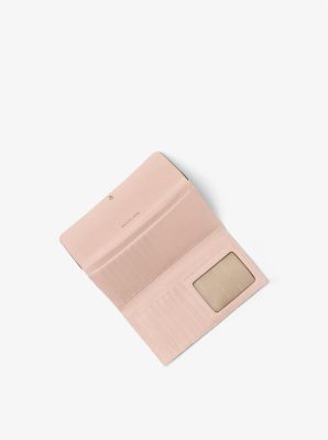 Michael Kors Michael Pebble Leather Trifold Wallet in Pink