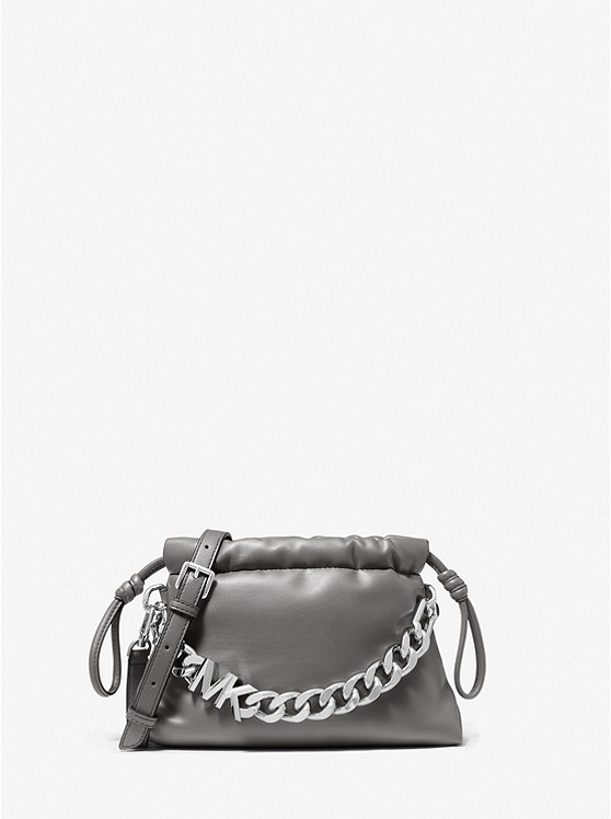 Lina Extra-Small Faux Leather Crossbody Bag Heather Grey