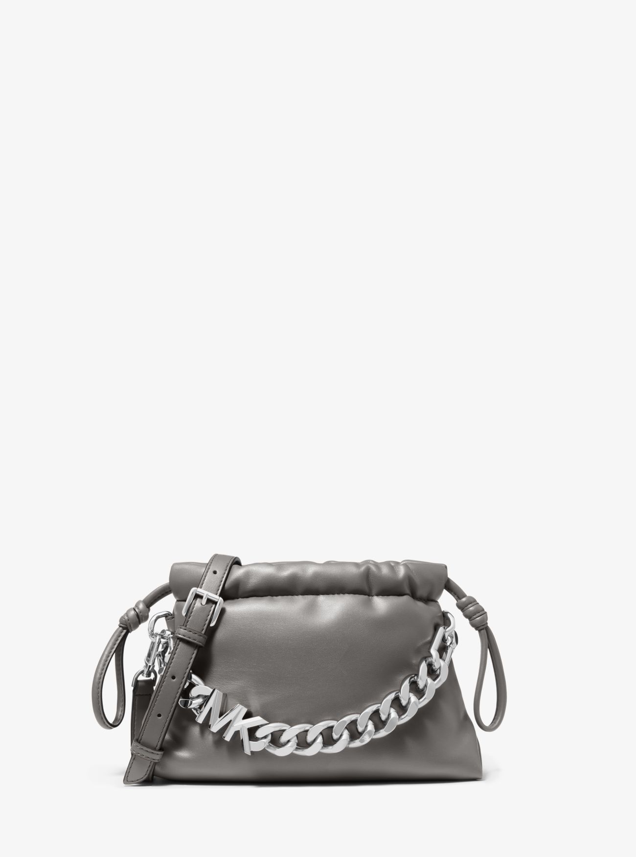 MK Lina Extra-Small Faux Leather Crossbody Bag - Heather Grey - Michael ...