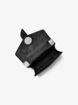 Greenwich Small Studded Crinkled Leather Crossbody Bag