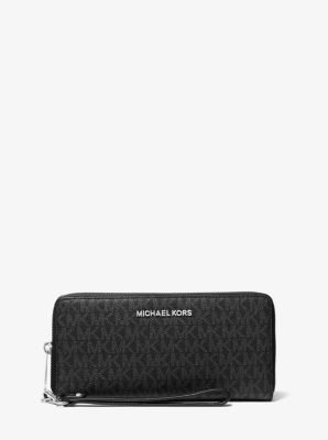 Large Logo Continental Wallet in BLACK | Michael Kors