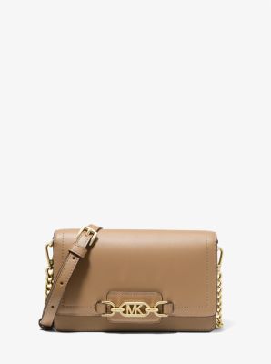 Buy Michael Kors Heather Extra-Small Leather Crossbody Bag, Brown Color  Women