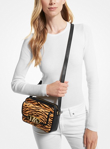 Parker Medium Tiger Print Calf Hair Crossbody Bag | Michael Kors