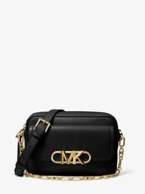 Michael Kors Parker Signature Mk Logo Medium Saddle Crossbody Bag - Brown/Luggage