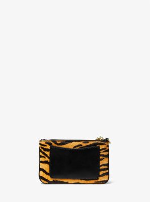 Parker Small Tiger Print Calf Hair Zip Card Case image number 2