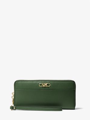 Parker Large Leather Continental Wallet in AMAZON GREEN | Michael Kors