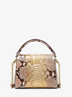 Karlie Small Two-Tone Snake Embossed Leather Crossbody Bag image number 0