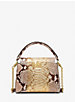 Petit sac à bandoulière Karlie en cuir gaufré à motif de serpent à deux tons image number 0