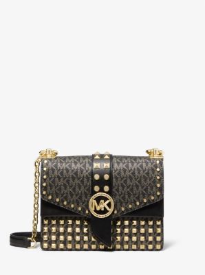 Greenwich Small Studded Metallic Logo Crossbody Bag image number 0