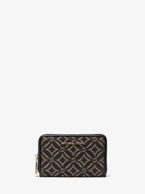 Michael Kors Mirella Large Logo Jacquard Tote Crossbody Bag Black Multi+  Wallet