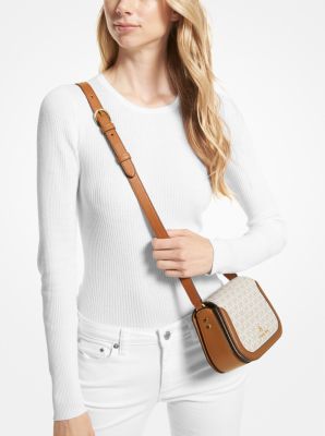 MICHAEL Michael Kors Ava Extra Small Leather Crossbody Bag in Natural