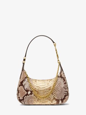 Piper Small Two-Tone Snake Embossed Leather Shoulder Bag image number 0