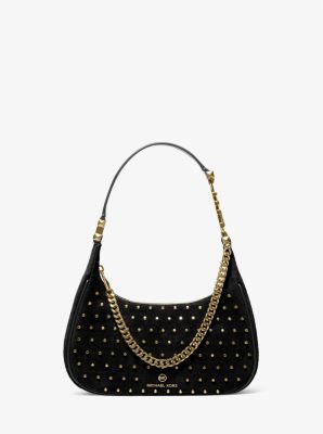 Michael Kors Astor Large Studded Suede Shoulder Bag