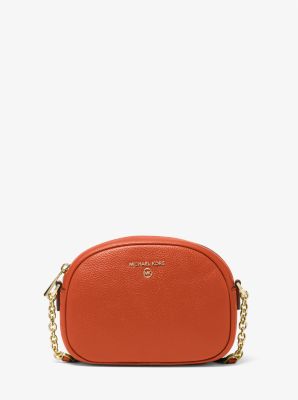 Michael Kors Jet Set Large Saffiano Leather Crossbody Bag in Orange NWT