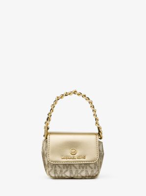 Jet Set Charm Metallic Logo And Faux Leather Apple Airpods Pro® Pouch | Michael  Kors