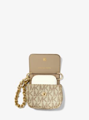 Michael Kors Jet Set Pale Gold Leather Chain Handle Pouchette in Metallic