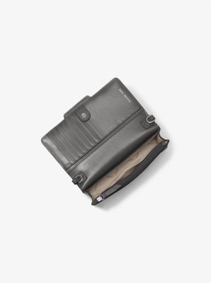 Bandolera Heather extrapeque&ntilde;a de piel in GRIS JASPEADO | Michael Kors